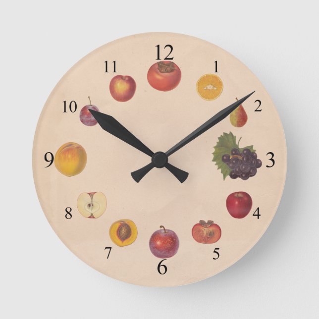 Vintage Fruits Wall Clock (Front)