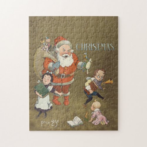 Vintage Frustrated Santa Claus Illustration 1901 Jigsaw Puzzle