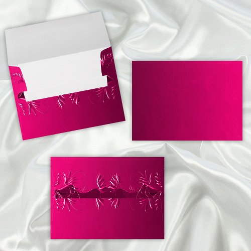Vintage Fuchsia Pink Elegant Wedding Envelope