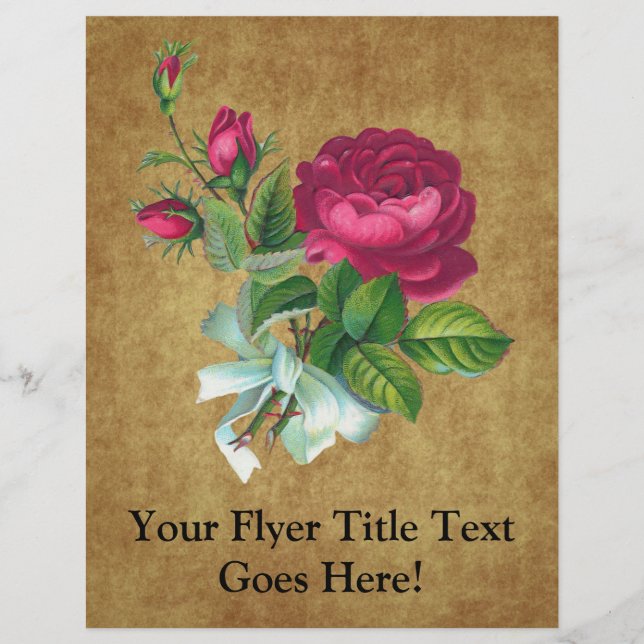 Vintage Fuchsia Rose Flyer (Front)