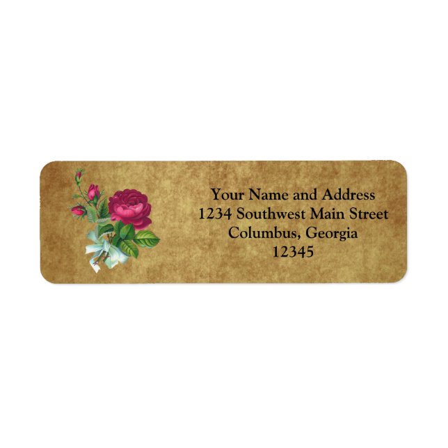 Vintage Fuchsia Rose Label (Front)