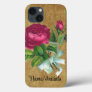 Vintage Fuchsia Rose Pretty Women's Floral iPhone 13 Case