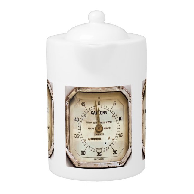 VINTAGE FUEL GAUGE TEAPOT (Front)
