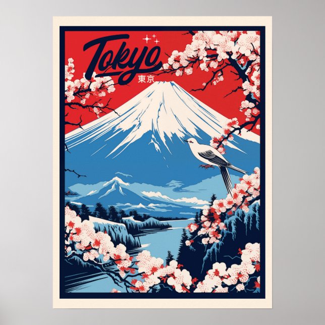 Vintage Fuji, Japan Travel  Poster (Front)