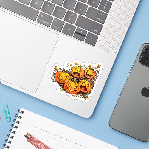 Vintage Full Moon & Bats Halloween Sticker