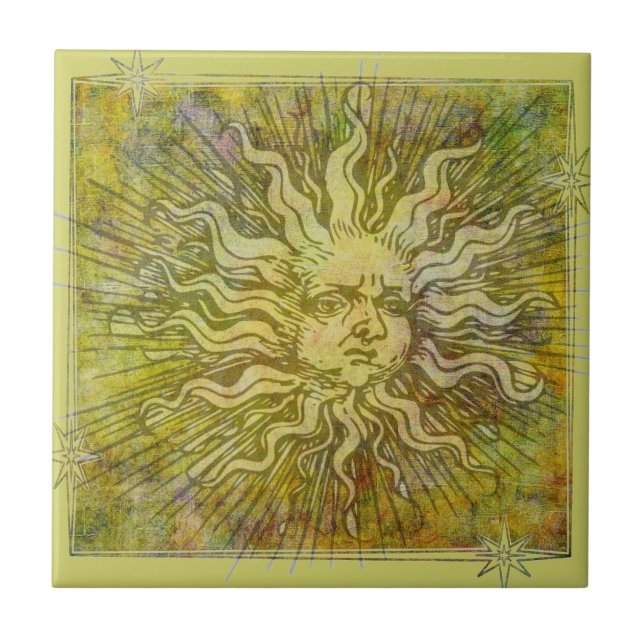 Vintage Full Sun Face Tile (Front)