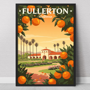 Vintage Fullerton California Poster