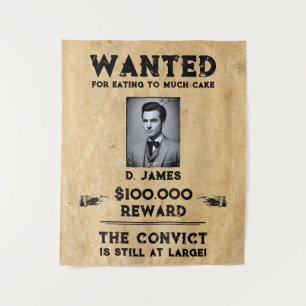 Vintage Fun Convict Reward Wanted Tapestry