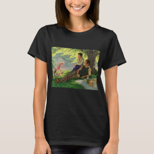 Vintage Fun Family Picnic Under a Shade Tree T-Shirt