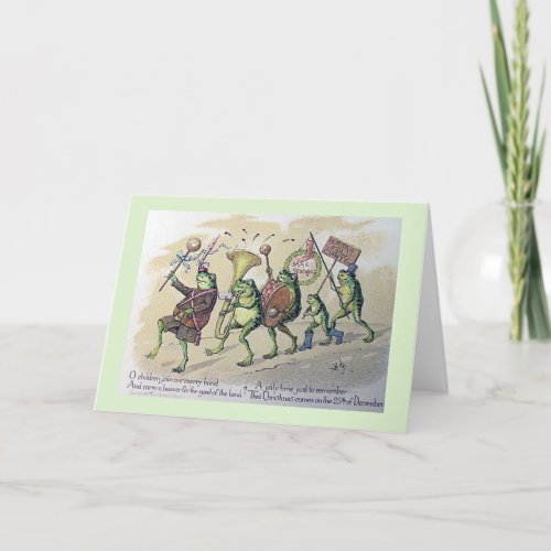 Vintage _ Fun  Festive Froggy Christmas Holiday Card