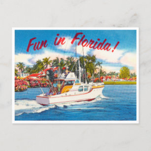 Vintage Fun in Florida Travel Postcard
