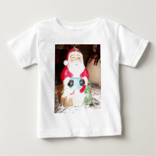 Vintage Fun Santa with Snow Art Print Baby T-Shirt