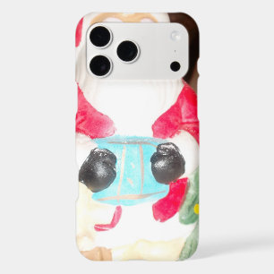 Vintage Fun Santa with Snow Art Print iPhone 17 Pro Max Case