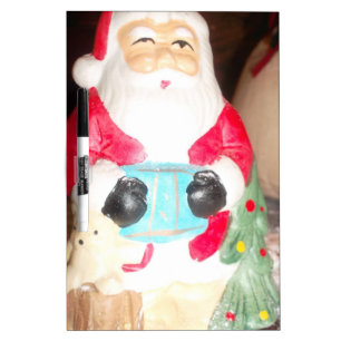 Vintage Fun Santa with Snow Art Print Dry Erase Board