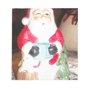 Vintage Fun Santa with Snow Art Print Notepad