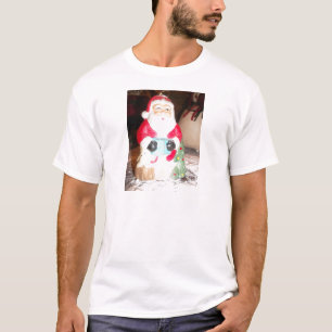 Vintage Fun Santa with Snow Art Print T-Shirt