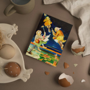 Vintage Fun Swedish Easter Witches Jenny Nyström Holiday Postcard