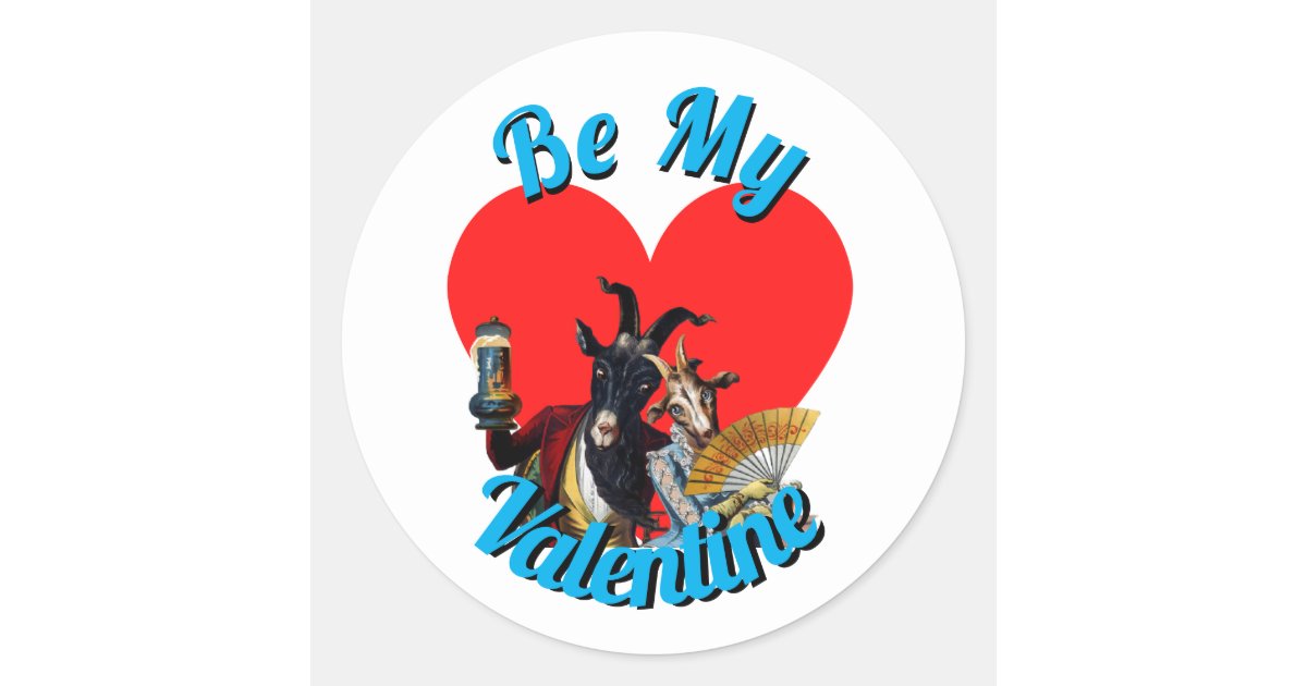 Vintage Fun Valentine Classic Round Sticker | Zazzle