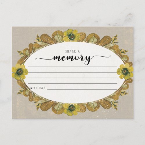 Vintage Funeral Share a Memory Condolences Card