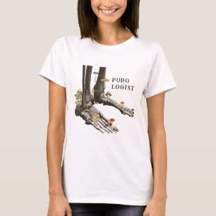 Vintage Fungal Skeleton Feet Podologist T-Shirt