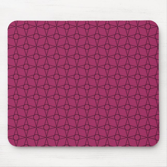 Vintage Funk Geometric Mousepad, Magenta Mouse Pad (Front)