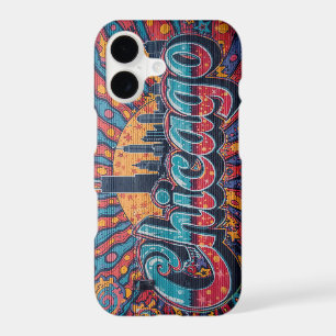 Vintage funky Chicago Skyline Retro Travel iPhone 17 Case