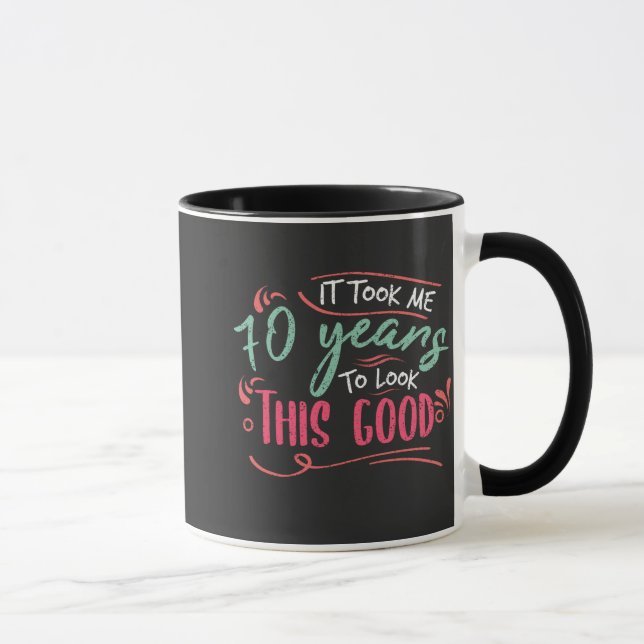 vintage Funny 70 years old saying quote Mug (Right)