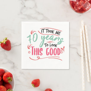 vintage Funny 70 years old saying quote Napkins