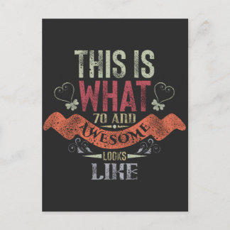 vintage Funny 70 years old saying quote saying Postcard