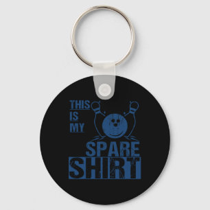 Vintage Funny Bowling League Team This Is My Spare Keychain