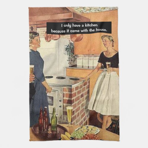 Vintage Funny Bridal Shower  House Warming Party  Kitchen Towel