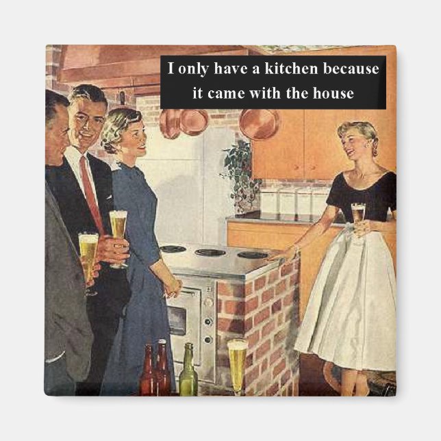 Vintage Funny Bridal Shower / House Warming Party Magnet (Front)