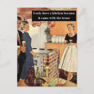 Vintage Funny Bridal Shower / House Warming Party Postcard