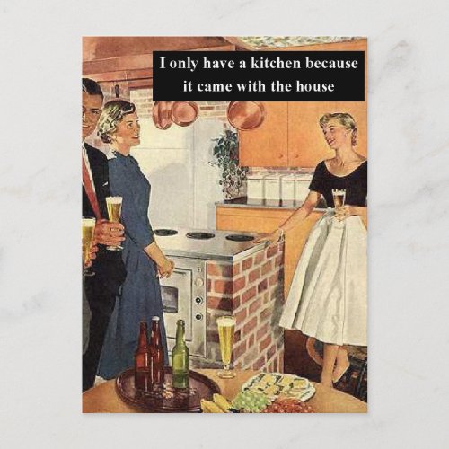 Vintage Funny Bridal Shower  House Warming Party Postcard