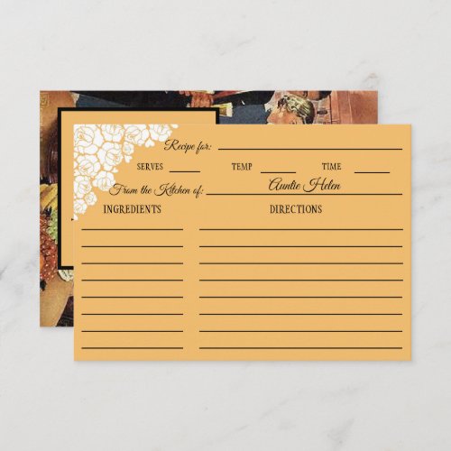 Vintage Funny Bridal Shower Response Recipe Card