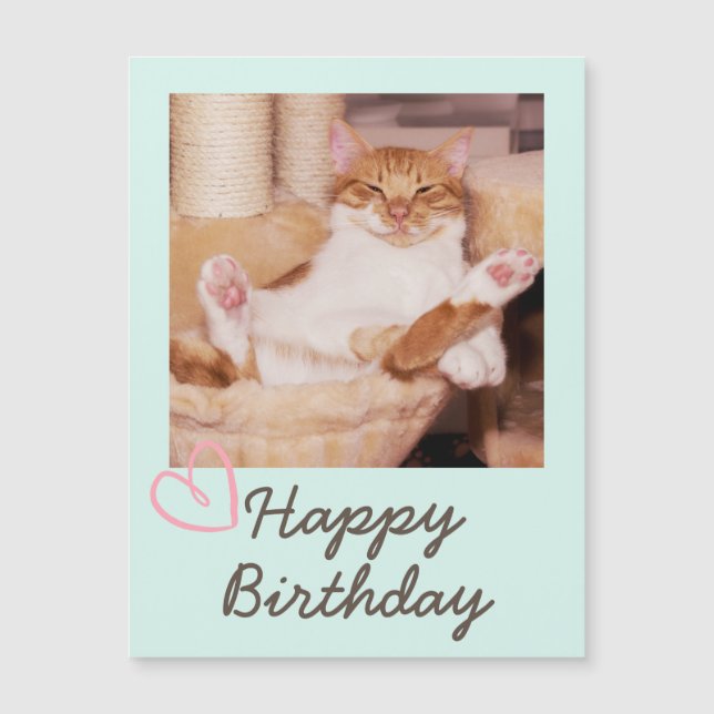 Vintage Funny Cat and Happy Birthday  (Front)