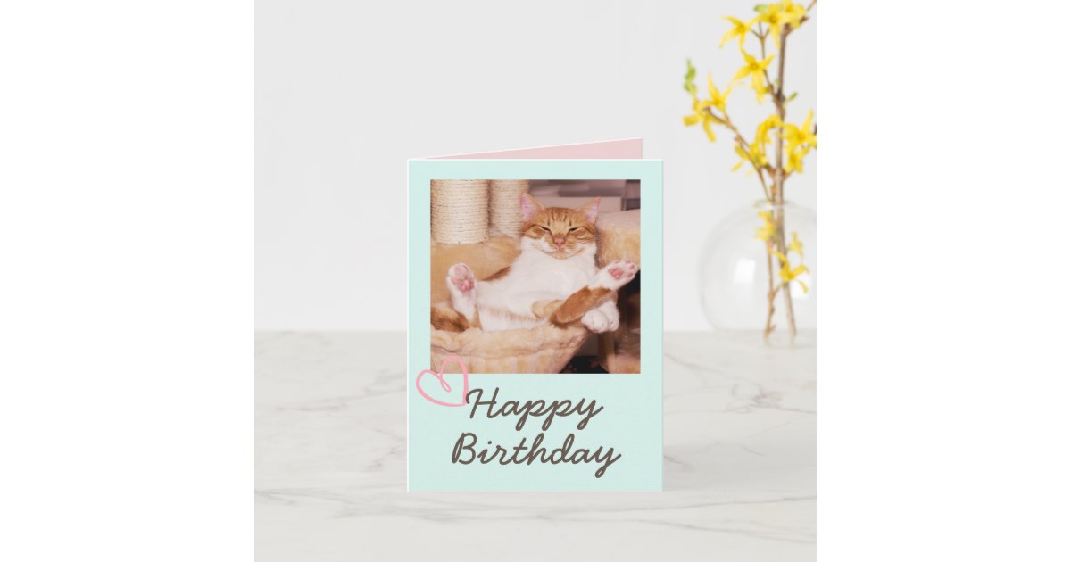 Vintage Funny Cat and Happy Birthday Card | Zazzle