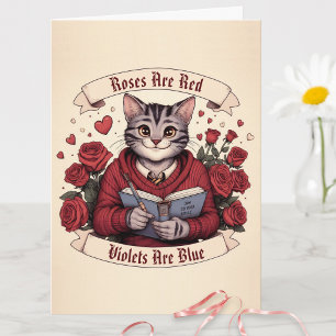 Vintage Funny Cat Valentine Card – For Her
