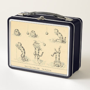 Vintage Funny Catnip Cat Metal Lunch Box
