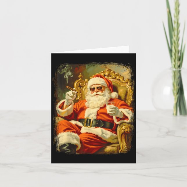 Vintage Funny Cool Big Boss Santa  Card (Front)