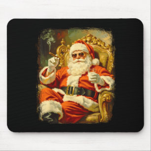 Vintage Funny Cool Big Boss Santa  Mouse Pad