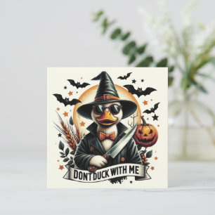Vintage Funny Don't Duck with Me Halloween Note Card