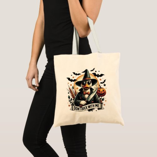 Vintage Funny Don't Duck with Me Halloween Tote Bag