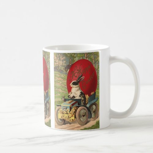 Vintage Funny Easter Bunny Rabbit Egg Automobile Coffee Mug