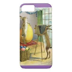 Vintage Funny Easter, Bunny Rabbit Photographer iPhone 8/7 Case