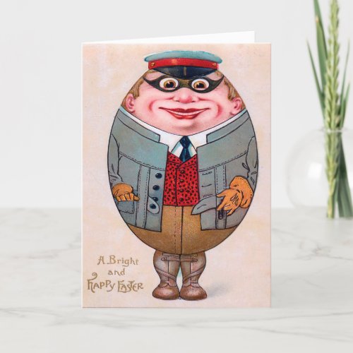 Vintage Funny Easter Egg Man Humor Human Holiday Card