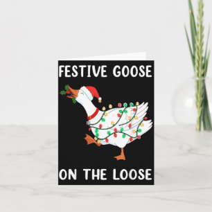 Vintage Funny Festive Goose On The Loose Christmas Card