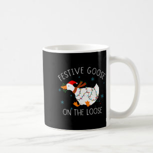 Vintage Funny Festive Goose On The Loose Christmas Coffee Mug