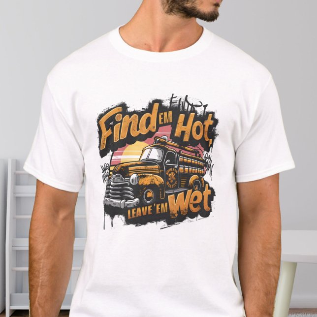 Vintage Funny Firetruck Sunset T-Shirt (Creator Uploaded)