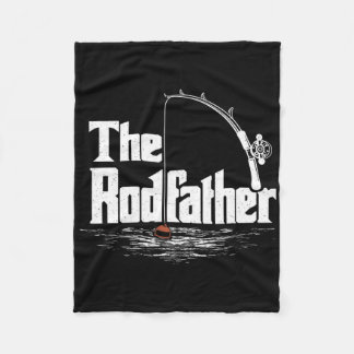 Vintage Funny Fishing - The Rodfather Fleece Blanket